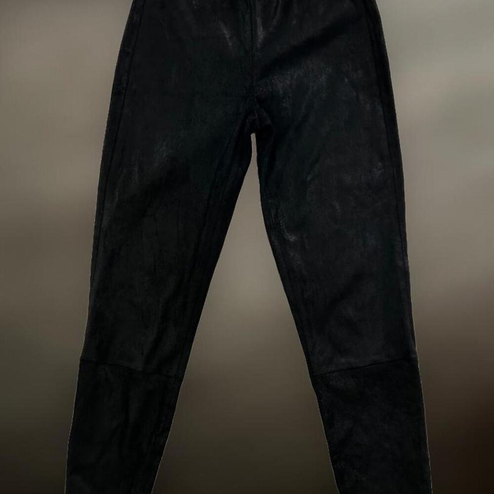 Theory "Pidasha" Genuine  Black Lamb Leather Stretch Leggings